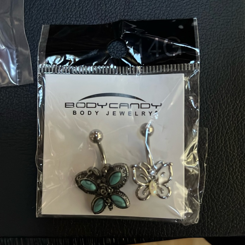 Butterfly belly ring